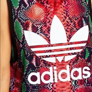 Rita Ora adidas trefoil snake skin tank
